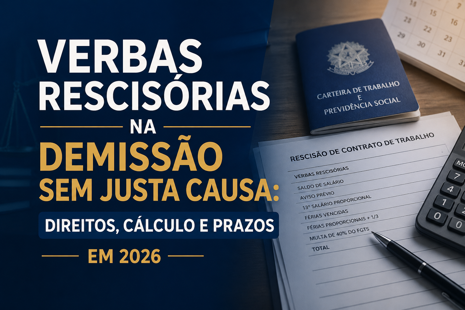 Verbas Rescisórias na Demissão Sem Justa Causa: Direitos do Trabalhador em 2026